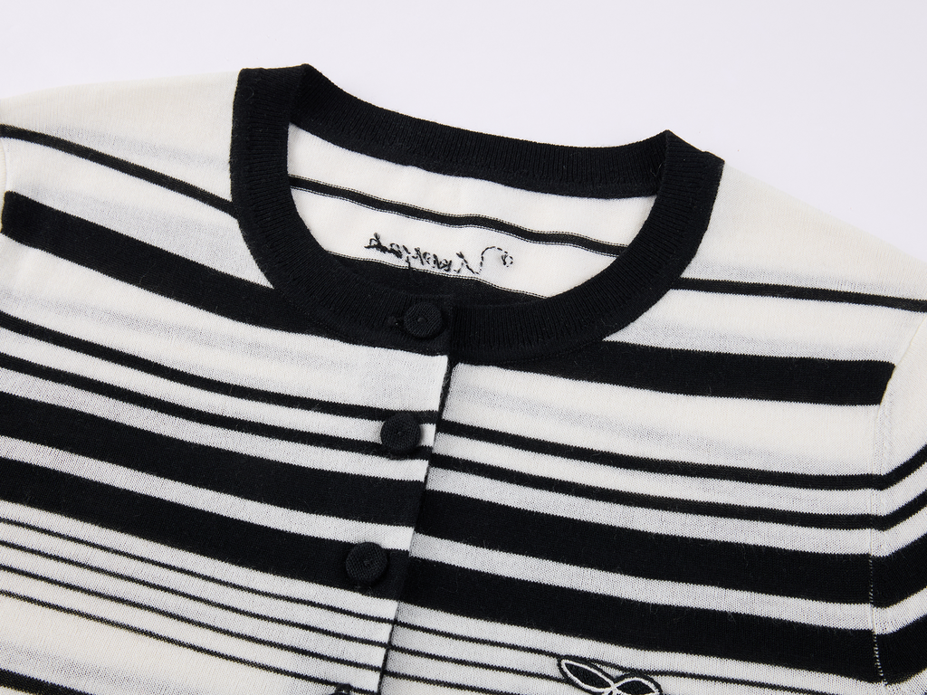 Sporty Cherry Lace Embroidered Henley Sweatshirt