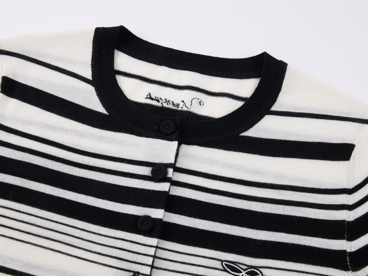 Sporty Cherry Lace Embroidered Henley Sweatshirt