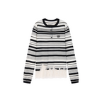 Sporty Cherry Lace Embroidered Henley Sweatshirt