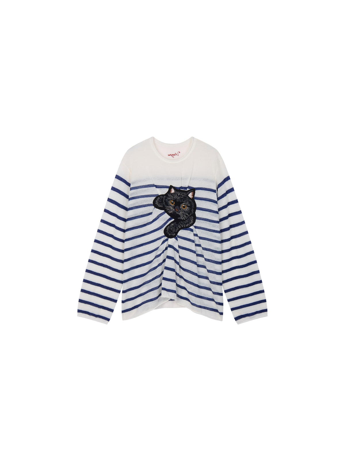 Fun Black Cat Striped Sweater