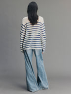 Fun Black Cat Striped Sweater