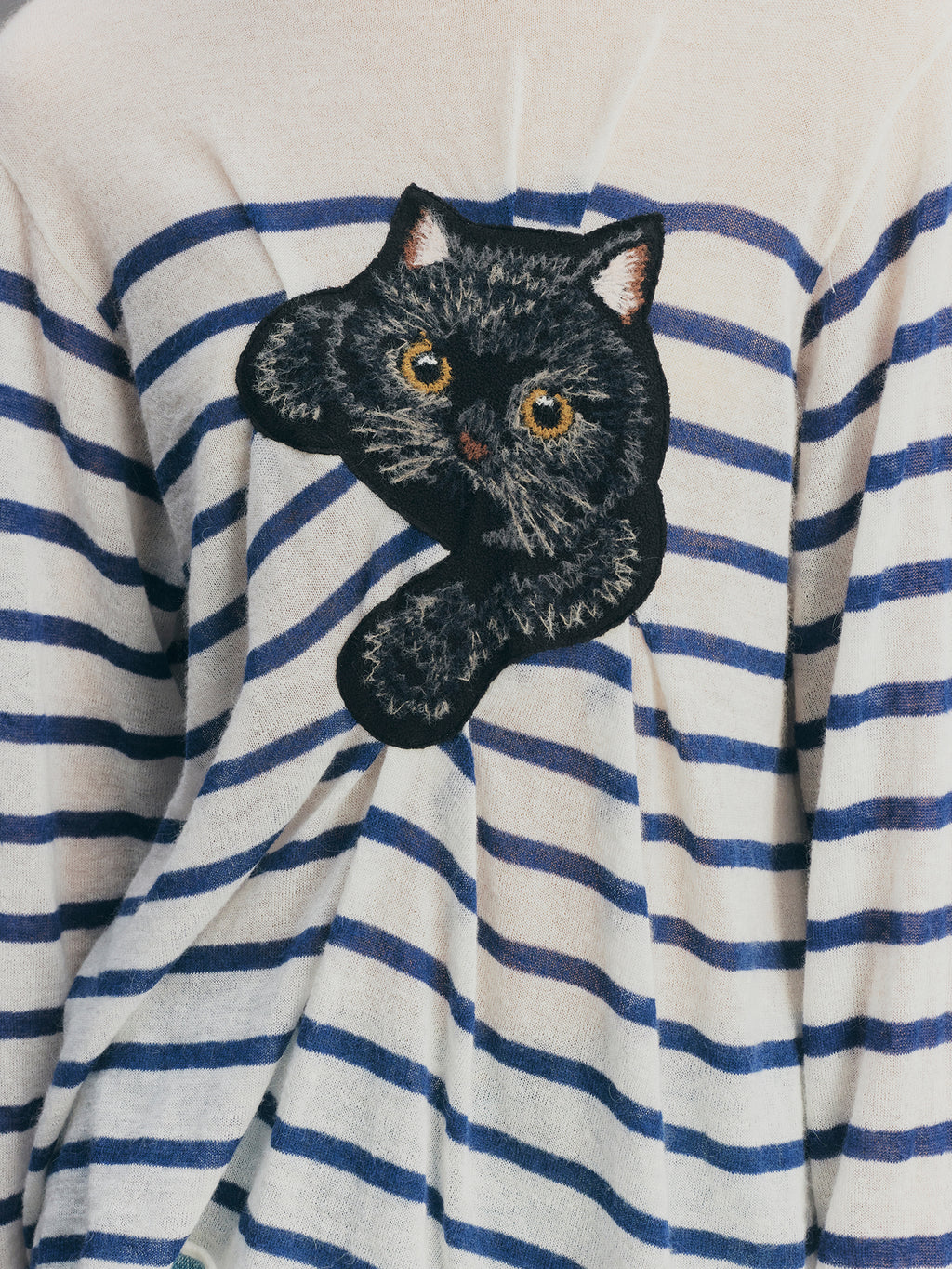 Fun Black Cat Striped Sweater