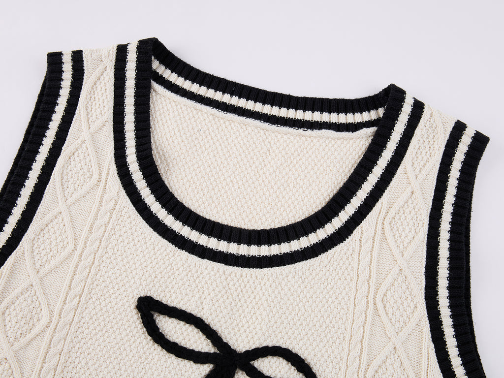 Sporty Cherry Cable-Knit Vest