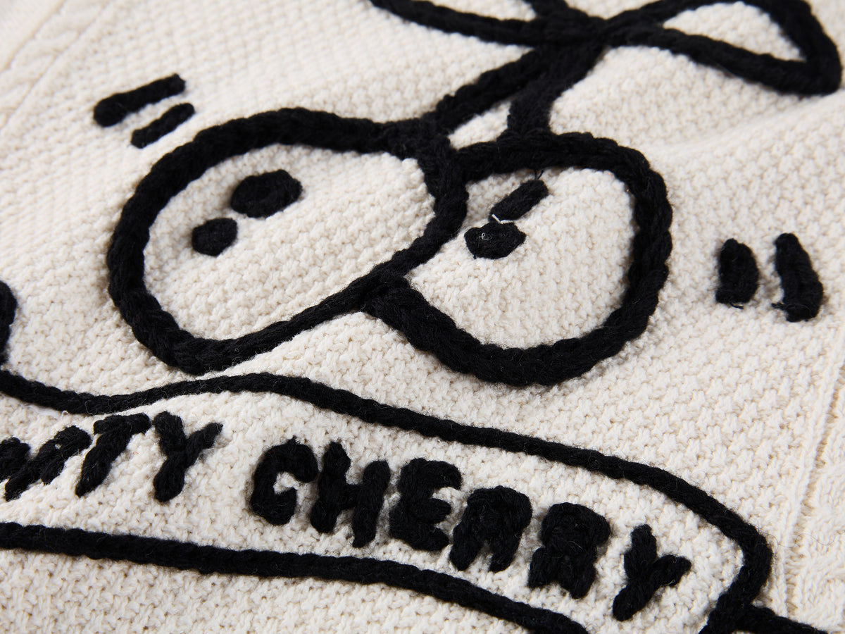 Sporty Cherry Cable-Knit Vest