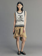 Sporty Cherry Cable-Knit Vest