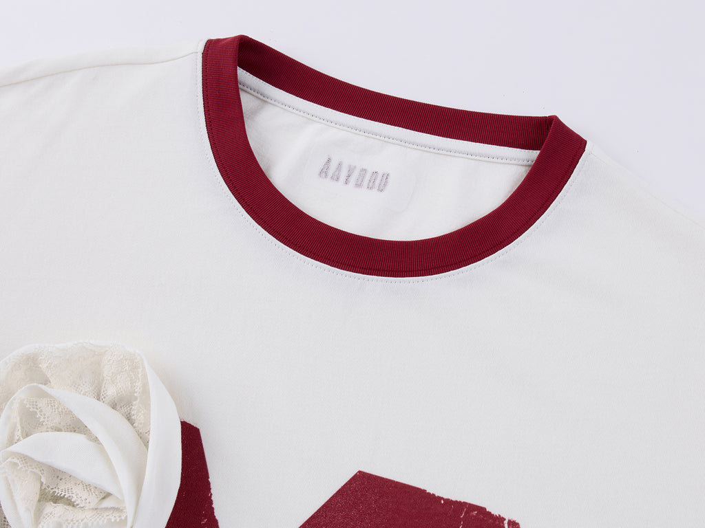 Vintage Romantic Lace  Applique T-shirt
