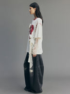 Vintage Romantic Lace  Applique T-shirt