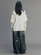 Vintage Romantic Lace  Applique T-shirt