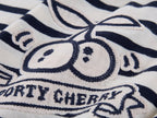 Sporty Cherry Appliqué Embroidered Breton Sweatshirt