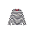 Sporty Cherry Appliqué Embroidered Breton Sweatshirt