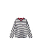 Sporty Cherry Appliqué Embroidered Breton Sweatshirt