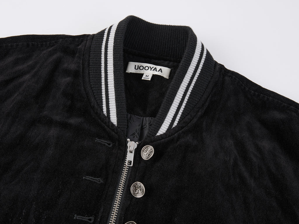 Napoleonic Officer Velvet Baseball Jacket
