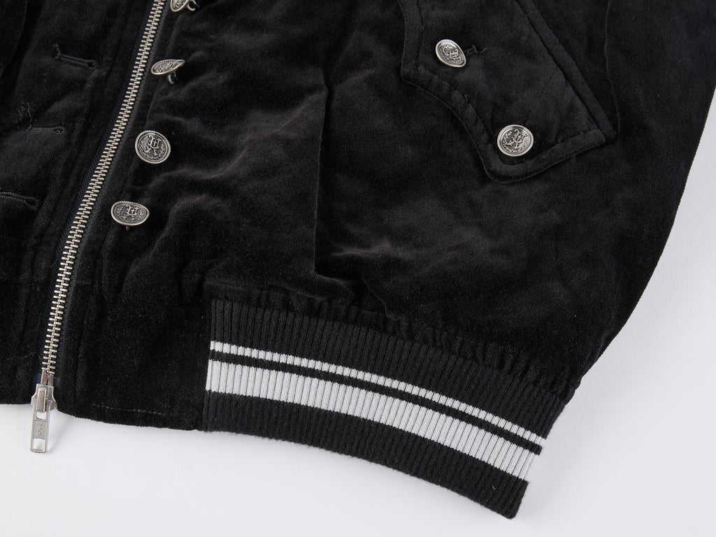 Napoleonic Officer Velvet Baseball Jacket