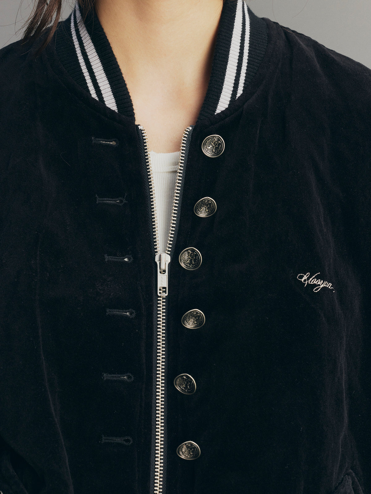 Napoleonic Officer Velvet Baseball Jacket