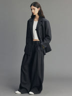 Glam Pleat Rhinestone Tailored Pants