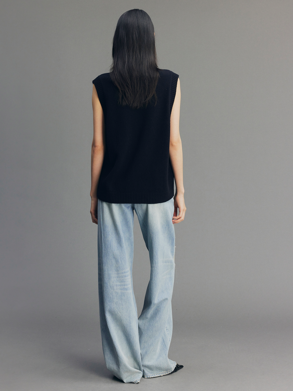Rock Patchwork Waistband Free Distressed Jeans