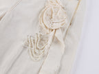 Casual Romantic Lace Crochet Denim Pants