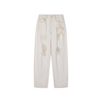 Casual Romantic Lace Crochet Denim Pants