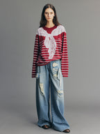 Casual Romantic Lace Crochet Bootcut Jeans
