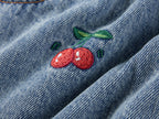 Cherry Wave Hem Denim Skirt