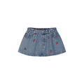 Cherry Wave Hem Denim Skirt