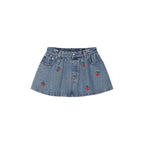 Cherry Wave Hem Denim Skirt