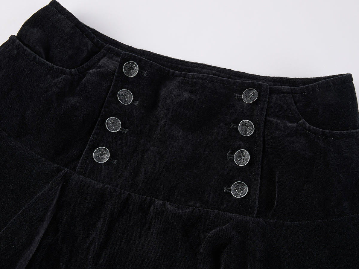 Napoleonic Officer Velvet Mini Skirt