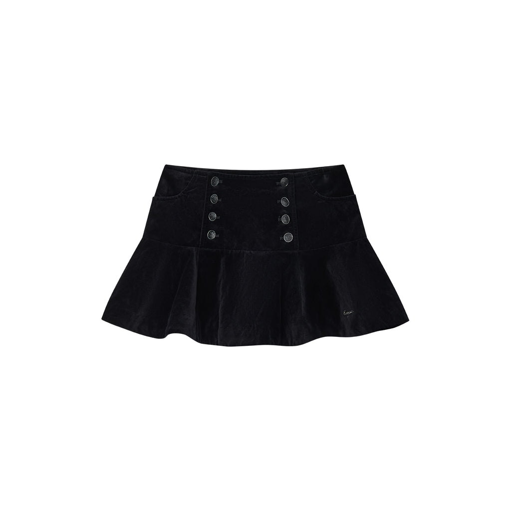 Napoleonic Officer Velvet Mini Skirt