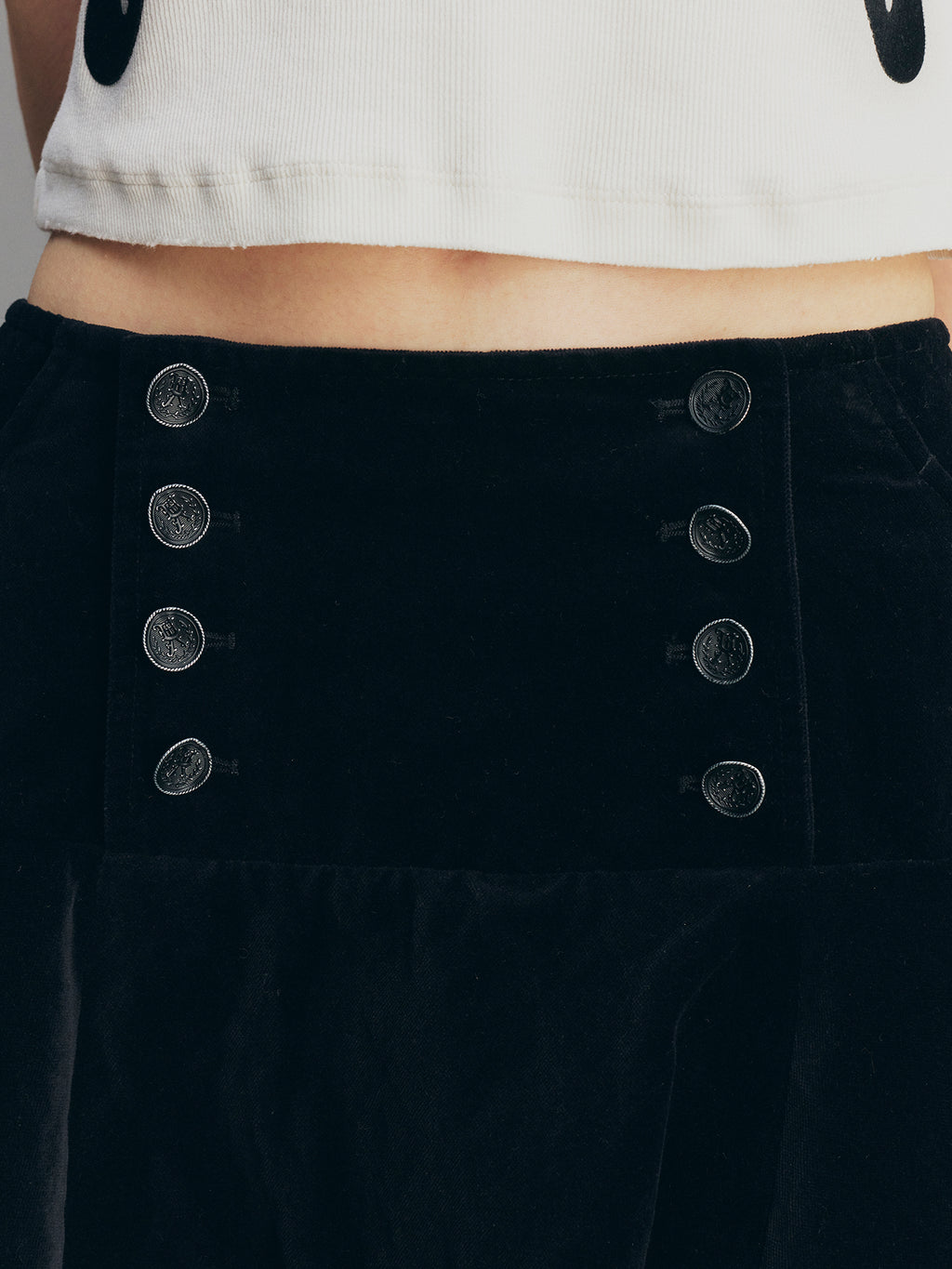 Napoleonic Officer Velvet Mini Skirt