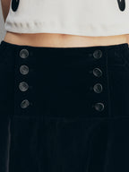 Napoleonic Officer Velvet Mini Skirt
