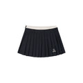 Cherry Embroidered Faux Layered Pleated Skirt