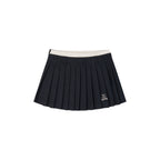 Cherry Embroidered Faux Layered Pleated Skirt