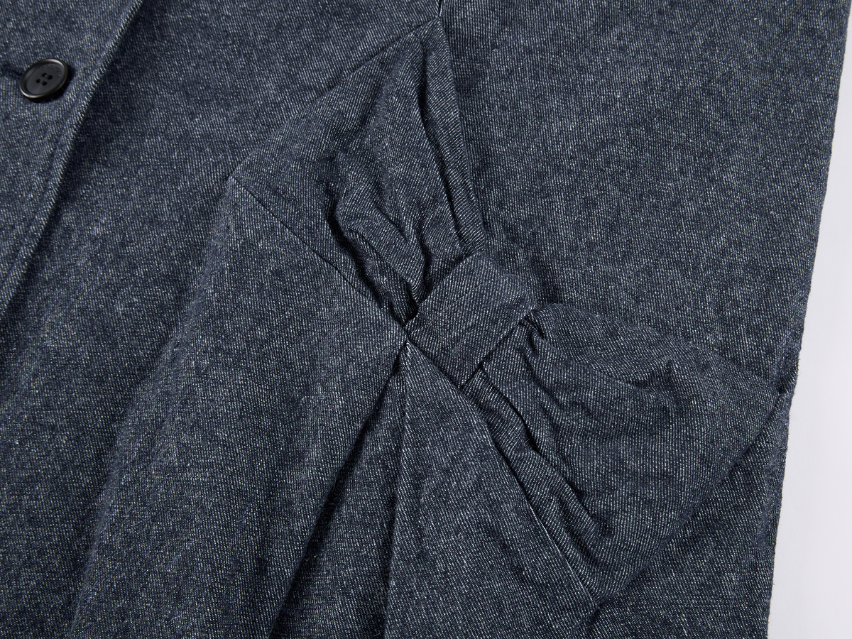 Sculptural Bow Pocket Balmacaan Coat