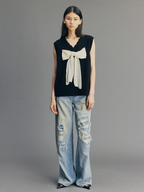 Vintage Lace Bow Knit Vest