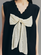 Vintage Lace Bow Knit Vest