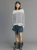 Hand-Crocheted Floral Nautical Sweater