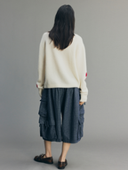 Beaded Bow Embroidered Mohair Knit Cardigan