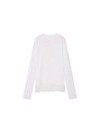 Sporty Cherry Embroidered Henley-Neck Sweatshirt