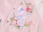 Fantasy Cat Embroidered Baseball Jacket