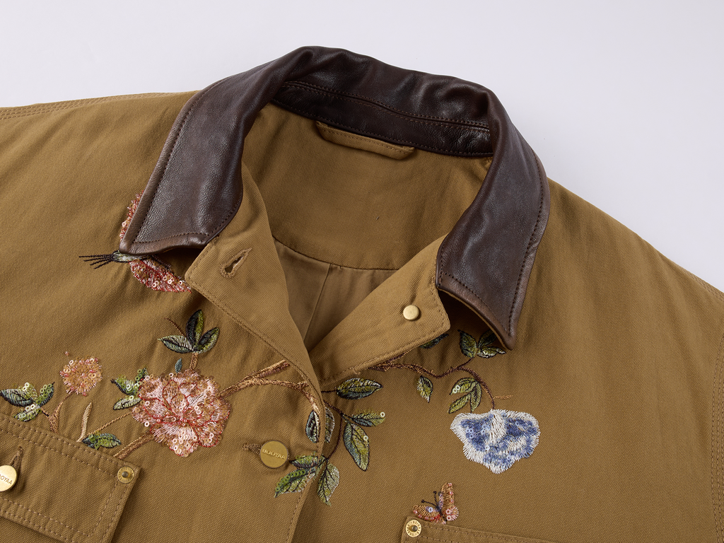Beaded Floral Deer Embroidered Detroit Jacket