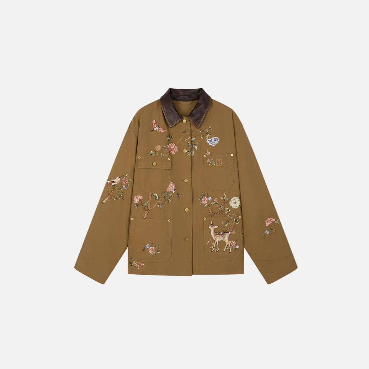 Beaded Floral Deer Embroidered Detroit Jacket