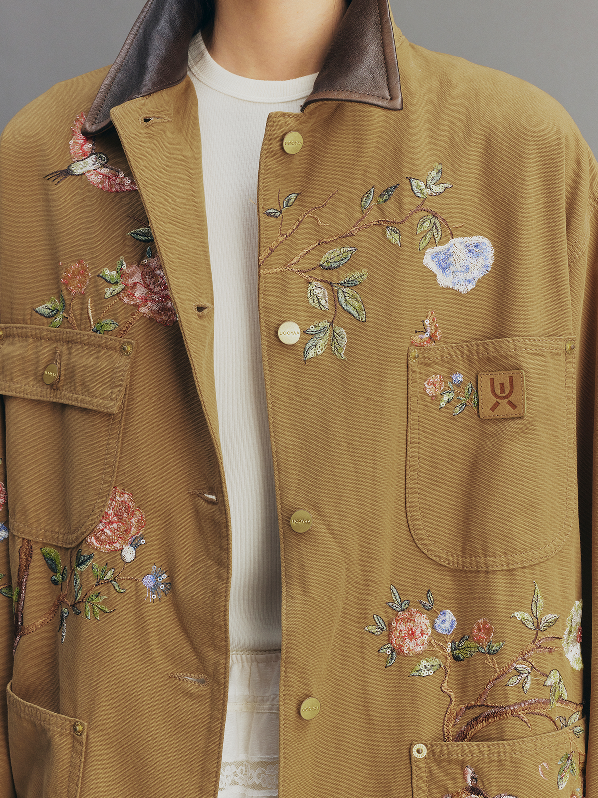 Beaded Floral Deer Embroidered Detroit Jacket