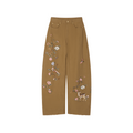 Beaded Floral Deer Embroidered Jeans