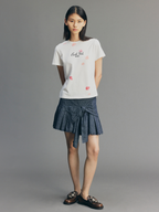 Sculptural Bow A-Line Pleated Skirt