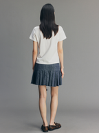 Sculptural Bow A-Line Pleated Skirt
