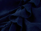 Indigo Ruffled Gathered Linen Shirt