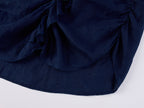 Indigo Ruffled Gathered Linen Shirt