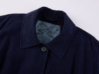 Handcrafted Indigo Bow Balmacaan Coat