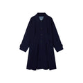 Handcrafted Indigo Bow Balmacaan Coat