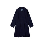 Handcrafted Indigo Bow Balmacaan Coat